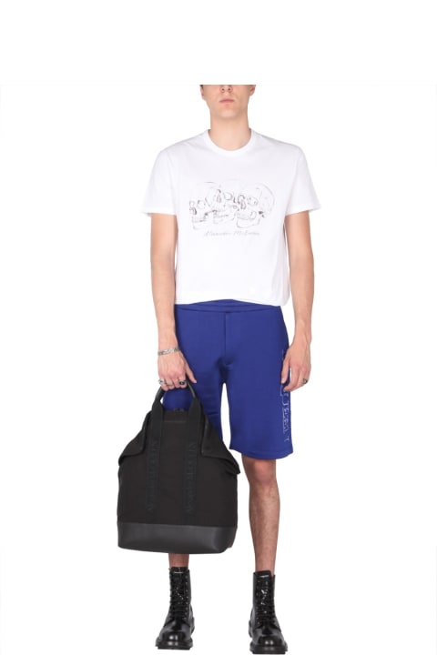 أدوات منزلية Alexander McQueen Shorts With Embroidered Logo