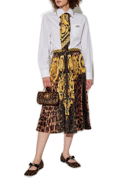 Skirts for Women Versace Wild Barocco-printed High-waist Pleated Mini Skirt