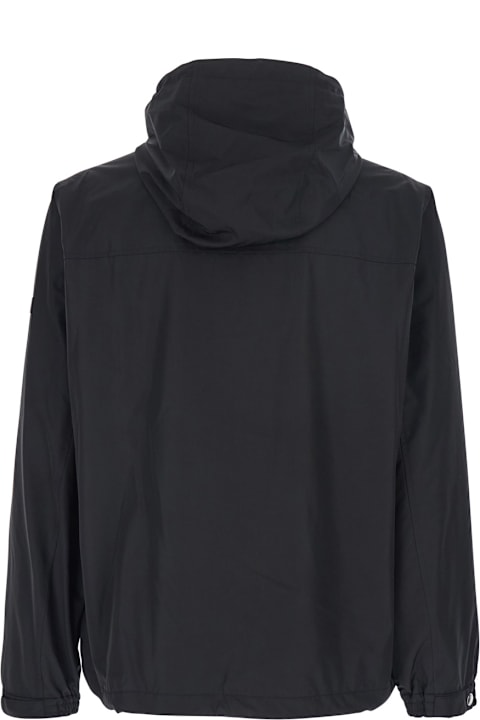 Homeware TATRAS Black Jacket With Drawstring Hood And Logo Patch On The Sleeve In Tech Fabric Man