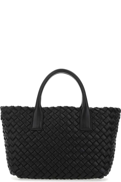 Bottega Veneta Bags for Women Bottega Veneta Black Leather Mini Cabat Handbag
