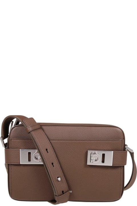 Shoulder Bags for Men Ferragamo Gancini-buckle Zipped Shoulder Bag