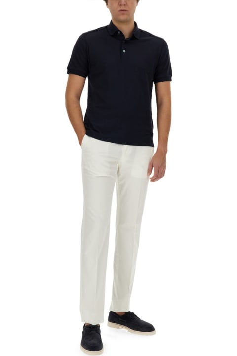 Zegna Topwear for Men Zegna Cotton And Silk Polo Shirt