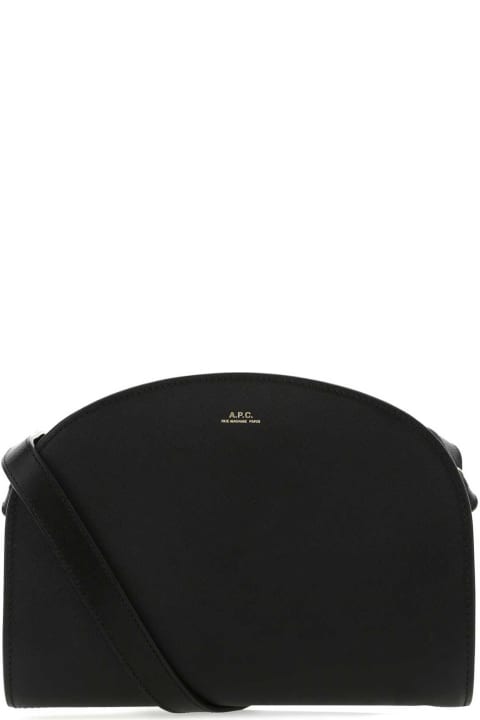A.P.C. for Women A.P.C. Black Leather Demi Lune Shoulder Bag
