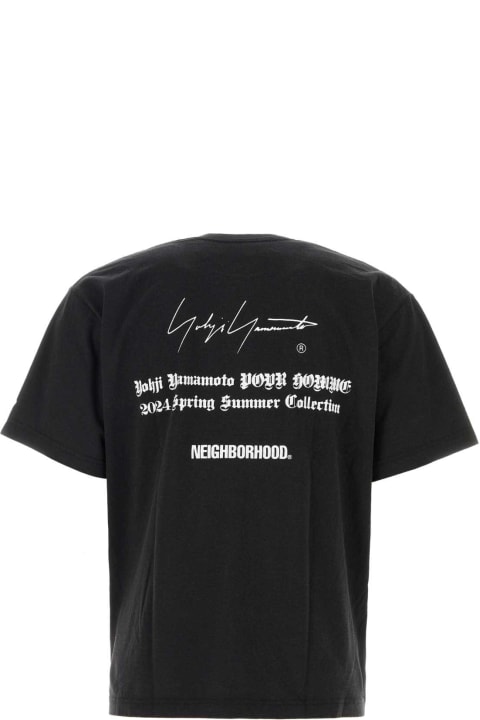 Yohji Yamamoto Topwear for Men Yohji Yamamoto Black Cotton Yohji Yamamoto X Neighborhood T-shirt