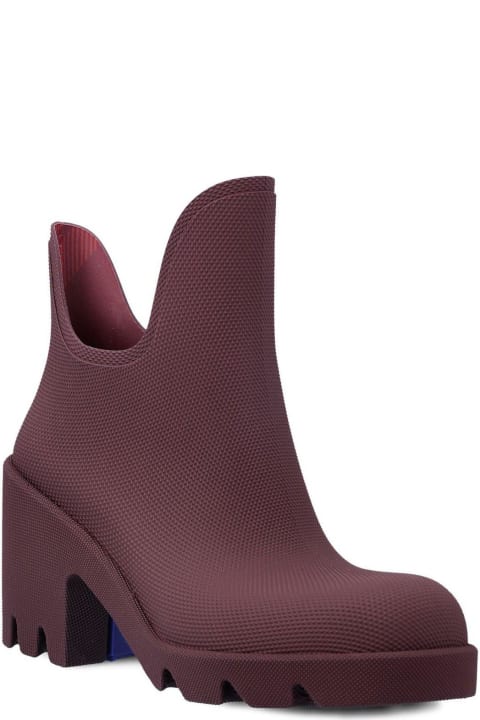 Burberry for Women Burberry Round-toe Slip-on Heeled Boots