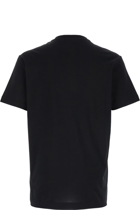 Fashion for Men Dolce & Gabbana Black Crewneck T-shirt With Signature Logo In Cotton Man