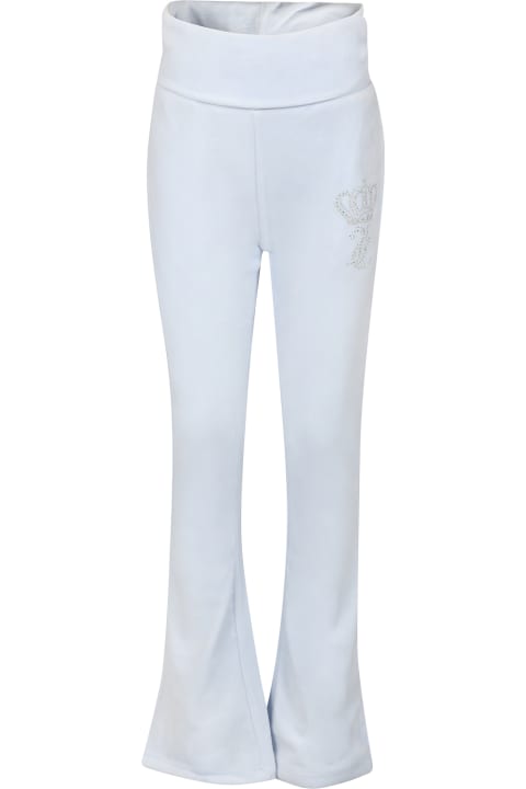 Juicy Coutureのガールズ Juicy Couture Light Blue Trousers For Girl With Logo