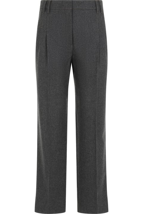 Brunello Cucinelli Pants & Shorts for Women Brunello Cucinelli Cropped Flannel Pants