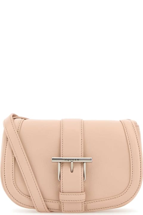 Alexander McQueen حقائب لـ السيدات Alexander McQueen Pastel Pink Leather Mini Satchel Crossbody Bag