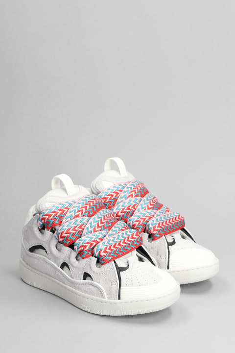 Homeware Lanvin Curb Sneakers In White Leather