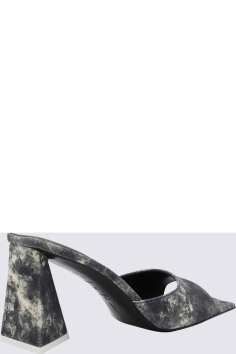 Sandals for Women The Attico Black And White Leather Devon Mules