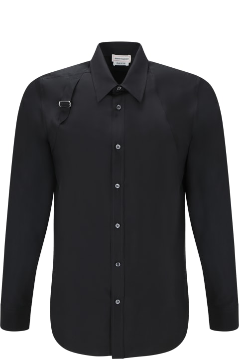 Alexander McQueen Shirts for Men Alexander McQueen Long Sleeved Shirt With Harness Detail In Silk