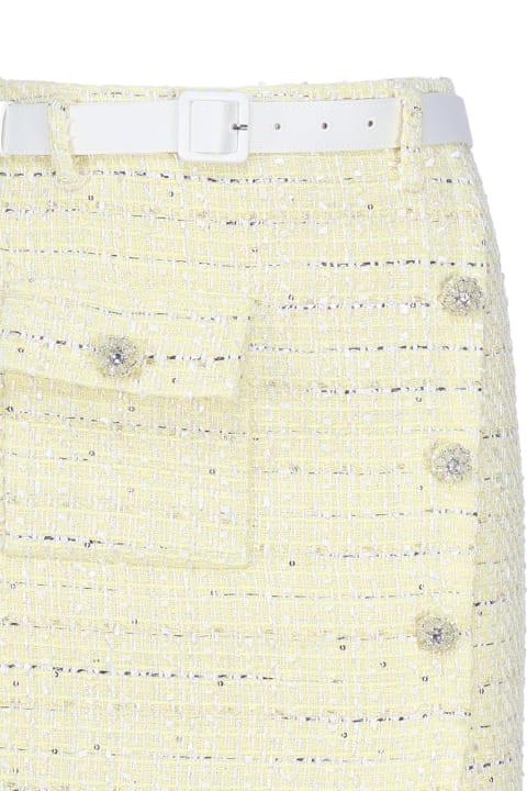 Homeware self-portrait Midi Skirt In Bouclé