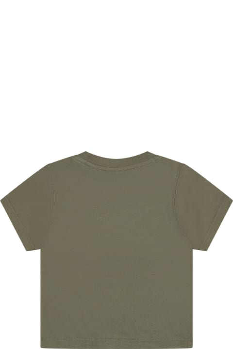 Topwear for Baby Girls Timberland Green T-shirt For Baby Boy With Logo