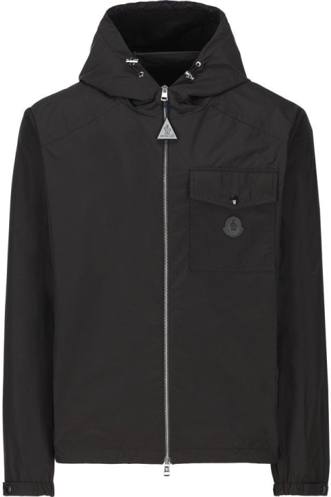 メンズ Monclerのコート＆ジャケット Moncler Logo Patch Hooded Jacket
