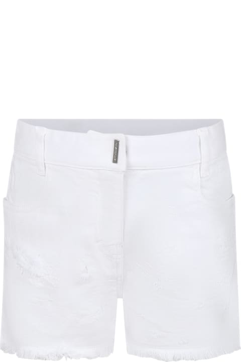 Bottoms for Girls Givenchy White Shorts For Girl With Logo