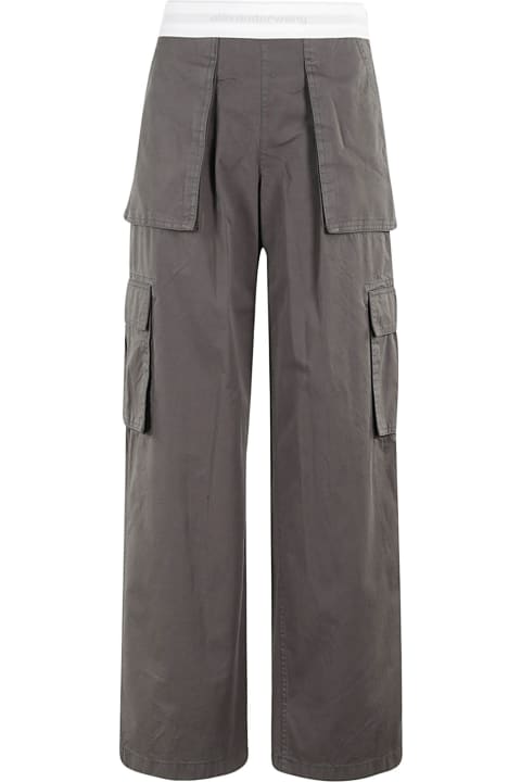 Alexander Wang for Women Alexander Wang Mid Rise Cargo Rave Pant With Logo Elastic