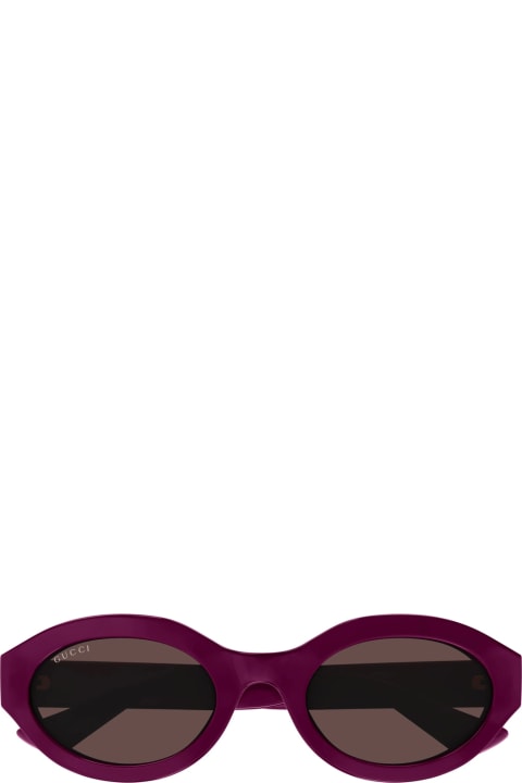 Eyewear for Women Gucci Eyewear Gg1579s Line Gg Logo 004 Fuchsia Brown Sunglasses