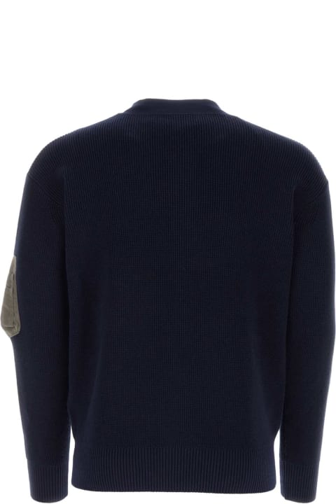 Sacai Sweaters for Men Sacai Dark Blue Cotton Blend Cardigan
