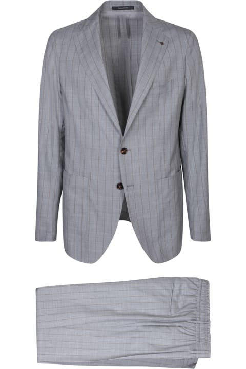 メンズ新着アイテム Tagliatore Tagliatore Grey/brown Pinstripe Suit