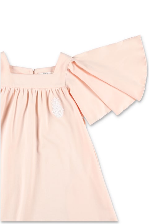 Homeware Chloé Chloé Cotton Jersey Dress With Ruffle Sleeves For Girls