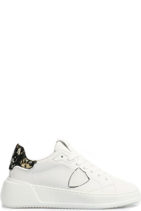 Philippe Model for Women Philippe Model Tres Temple Sneaker White And Animalier