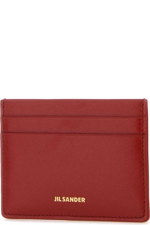 Jil Sander Wallets for Women Jil Sander Tiziano Red Leather Card Holder