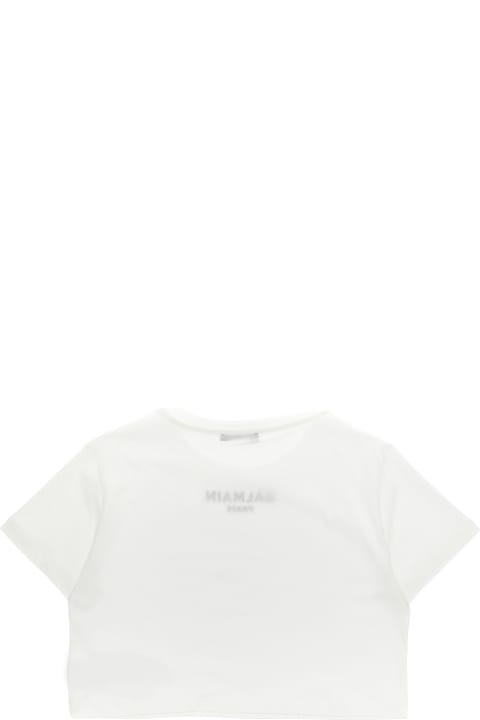 Balmain Topwear for Girls Balmain Logo Embroidery T-shirt