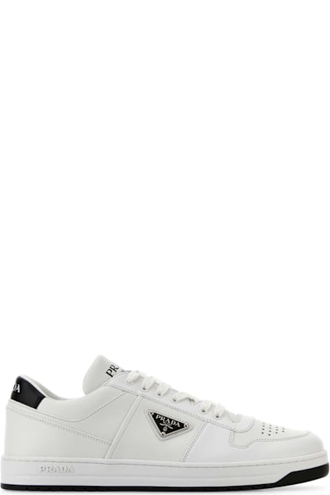 Prada Sneakers for Men Prada White Leather Downtown Sneakers