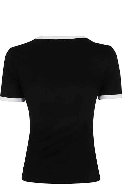 Balmain Clothing for Women Balmain Ss Rose Detail Open Collar T-shirt