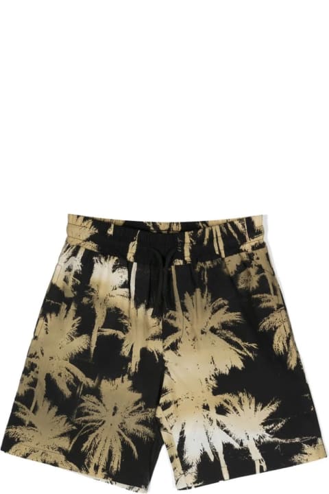 Bottoms for Boys MSGM Black Shorts With Palm Tree Print