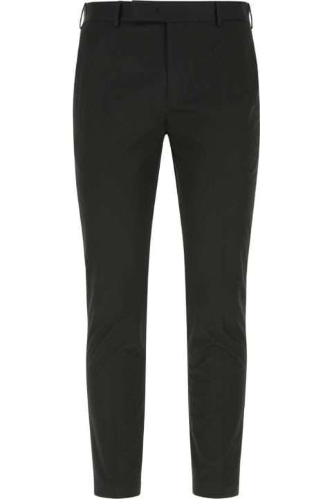 Clothing for Men PT Torino Black Stretch Cotton Chino Pant