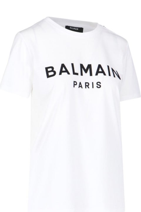 Balmain Topwear for Women Balmain Logo Buttons T-shirt