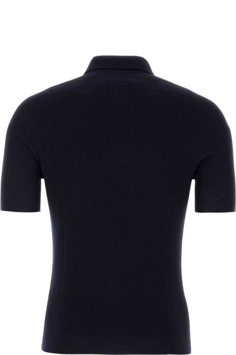 Fashion for Men Balmain Midnight Blue Wool Polo Shirt