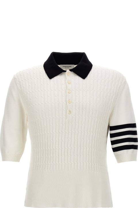 Thom Browne for Men Thom Browne 'placed Baby Cable Rib' Polo Shirt