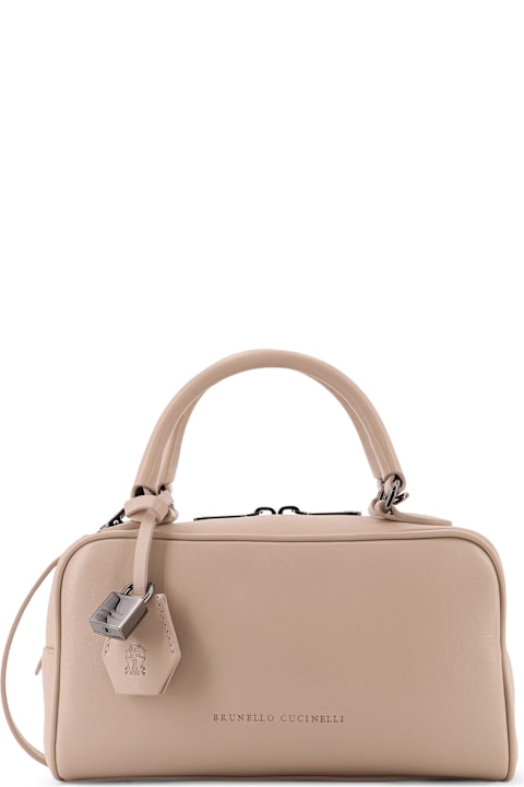 Brunello Cucinelli Boston Explorer Small Leather Crossbody Bag