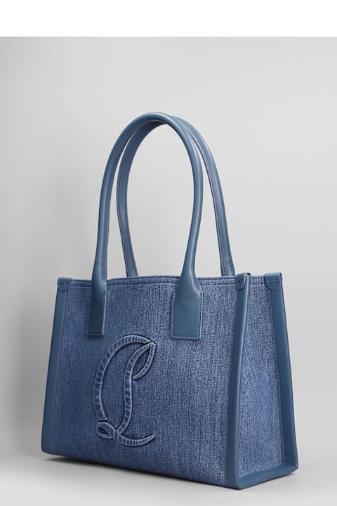 Christian Louboutin Totes for Women Christian Louboutin By My Side Small Tote In Blue Cotton