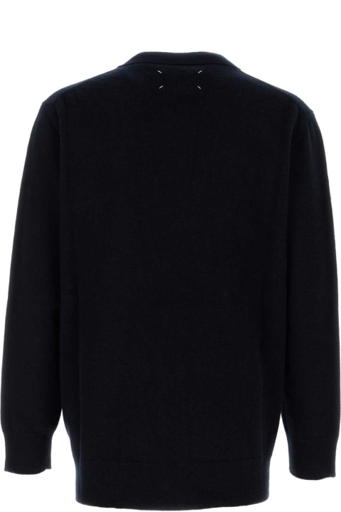 Maison Margiela Sweaters for Men Maison Margiela Midnight Blue Wool Cardigan