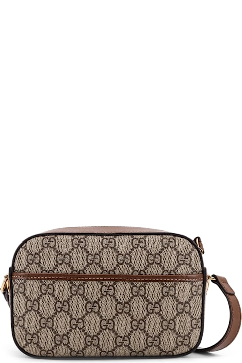 Gucci 1955 Horsebit Gg Supreme Fabric And Leather Shoulder Bag