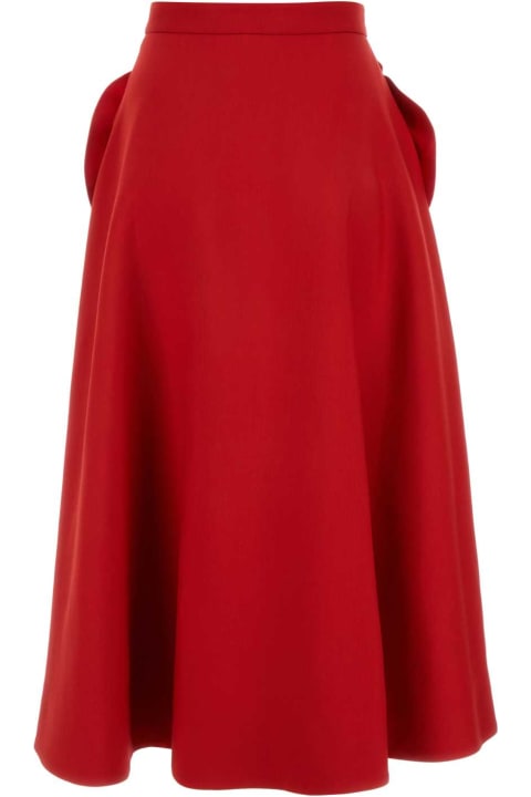 Valentino Garavani for Women Valentino Garavani Red Crepe Couture Skirt