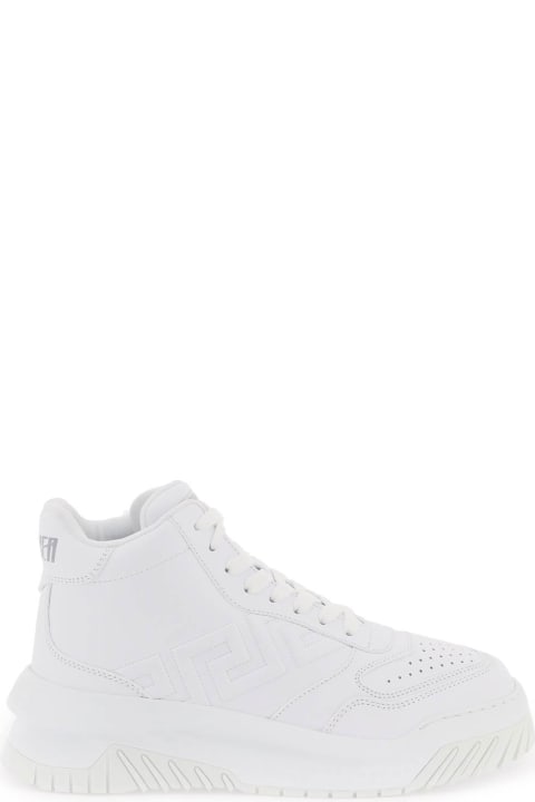 Versace for Men Versace 'greca Odissea' High Sneakers In White Calf Leather