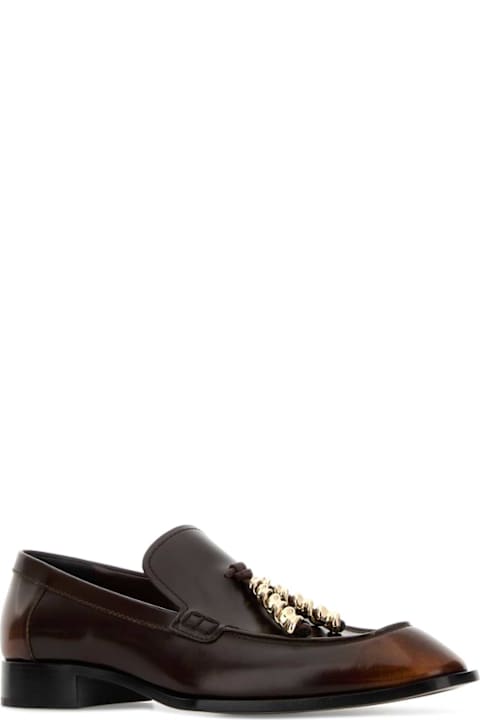 Loewe Chocolate Leather Edge Loafers