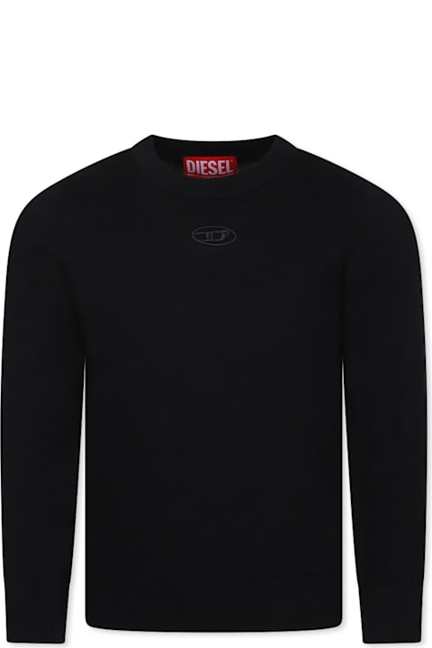 Homeware Diesel Black Sweater For Boy With Logo