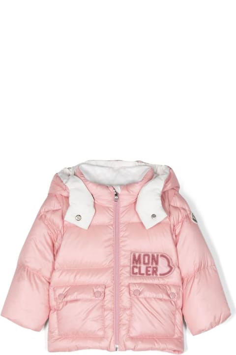 Coats & Jackets for Baby Girls Moncler Pink Polyamide Jacket