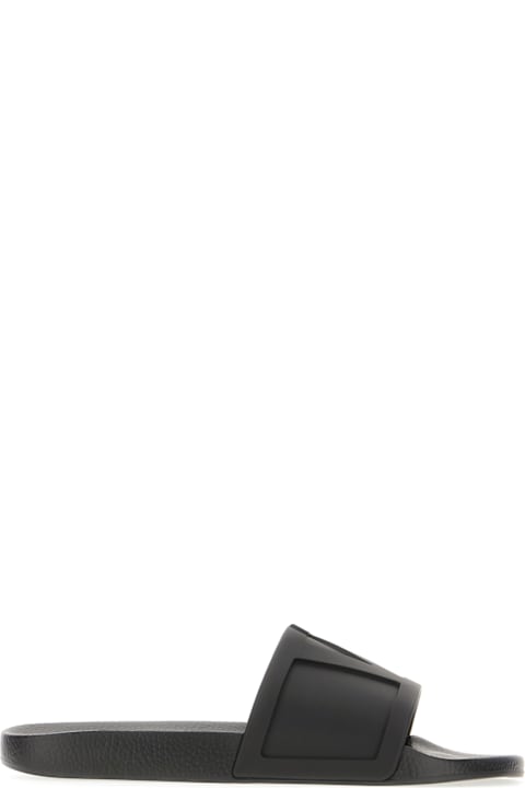 Valentino Garavani أحذية لـ القسم الرجالي Valentino Garavani Black Rubber Slippers