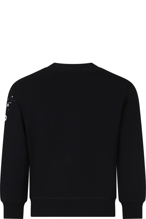 Dsquared2 for Boys Dsquared2 Black Sweatshirt For Boy With Logo