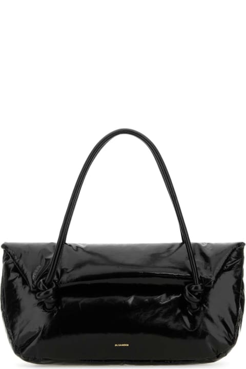 ウィメンズ Jil Sanderのトートバッグ Jil Sander Black Leather Medium Knot Handle Handbag