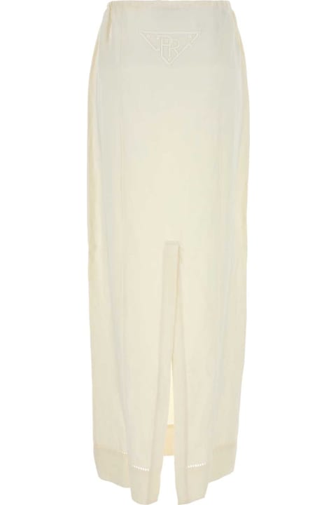 Prada تنورات لـ السيدات Prada Ivory Linen Skirt