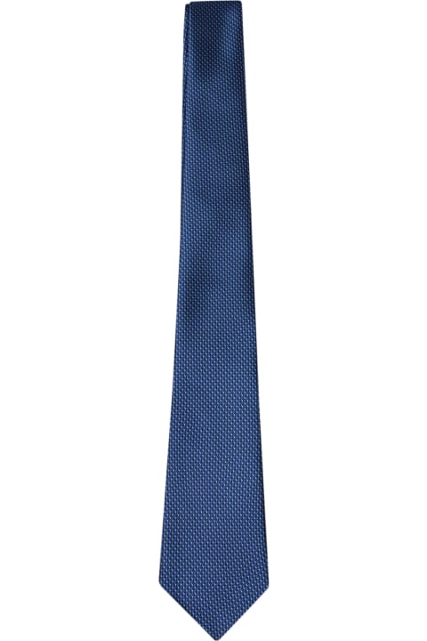 Canali Ties for Men Canali Micropattern White/blue Tie