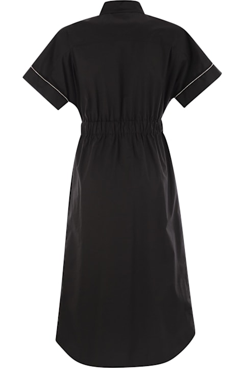 Peserico Dresses for Women Peserico Light Stretch Cotton Satin Chemisier Dress